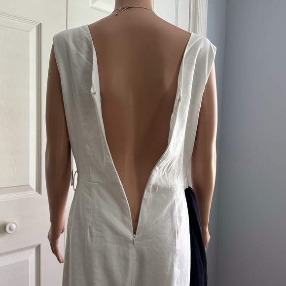 ANTONIO MELANI V-NECK WOMEN’S JUMPSUIT IVORY LINEN SIZE:4 - Picture 6 of 11